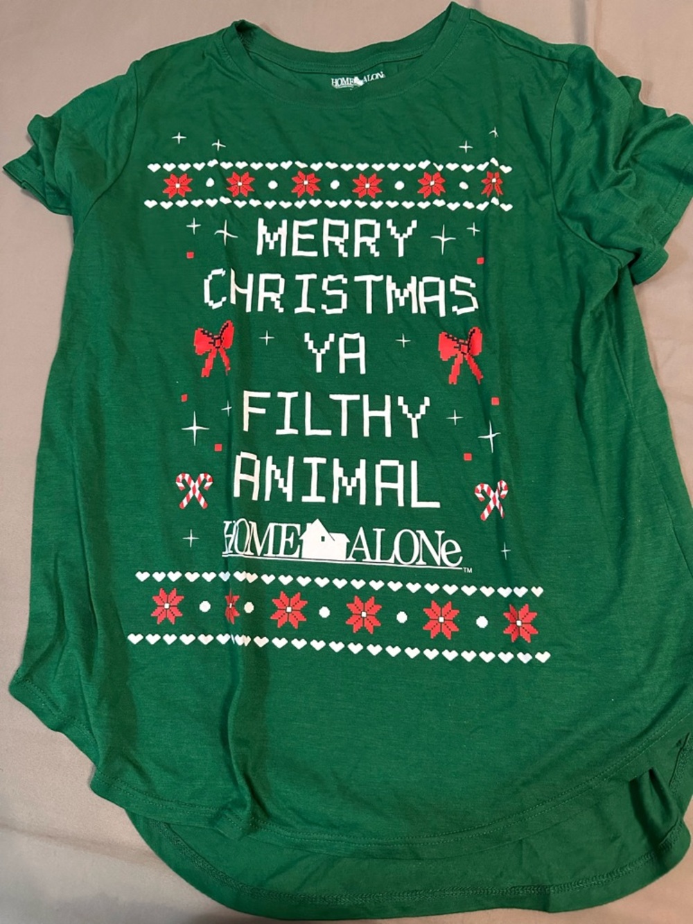 Home Alone Green 'Merry Christmas Ya Filthy Animal' Holiday Tee